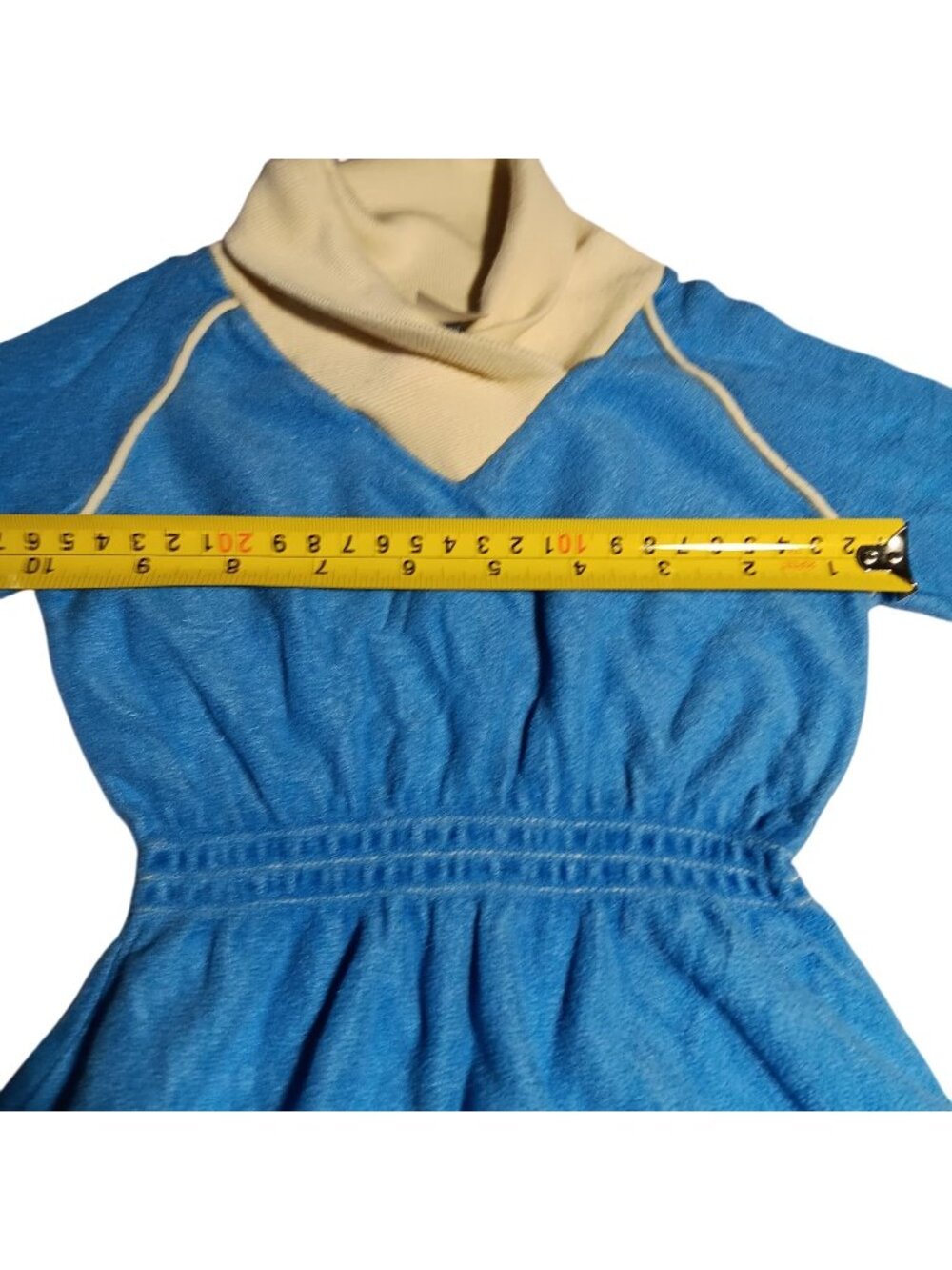 Vintage Girls 3T Dress 80's Valley Girl Velour Elastic Waist Cowl Neck V-Neck